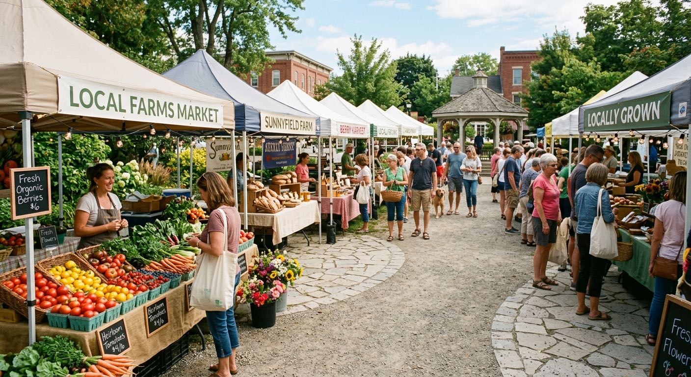 An image of a local farmers market.