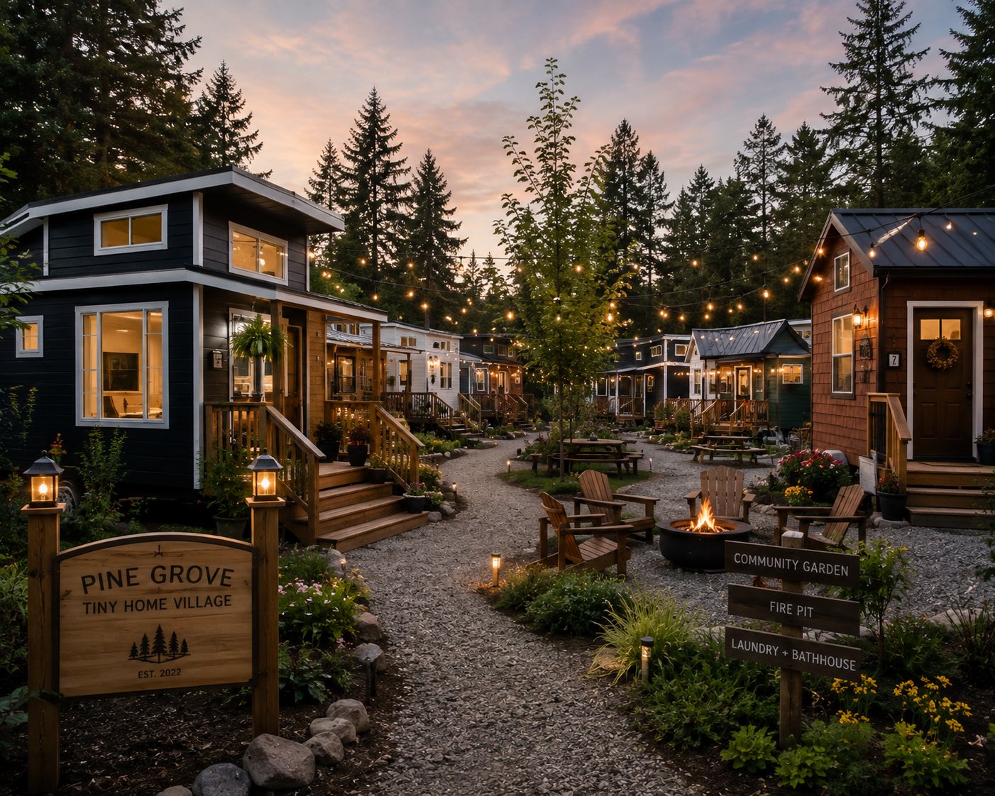 An image of a tiny home village 