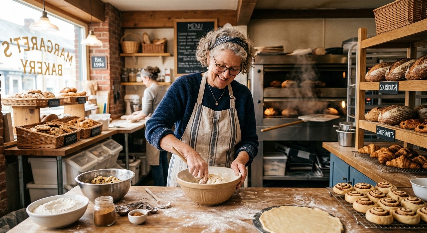 An image of a baker baking.
