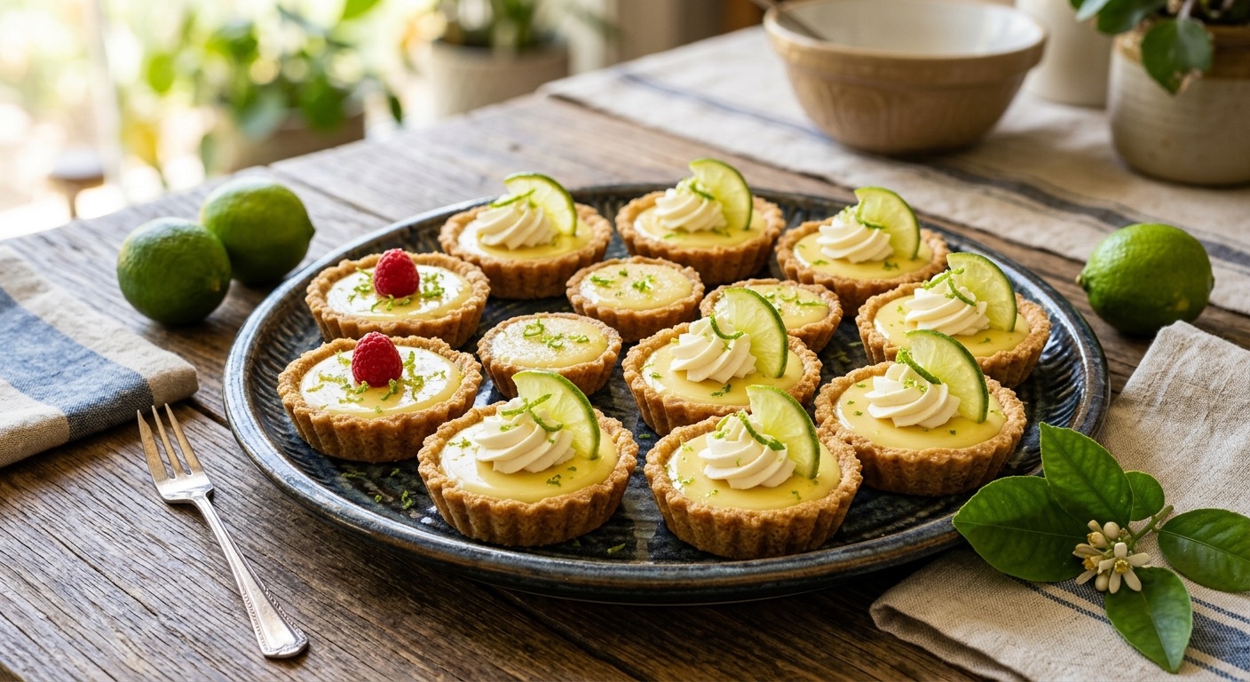 An image of a tray of key lime tarts.