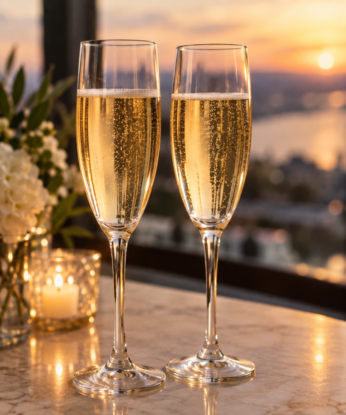 AN image of two champagne glasses.