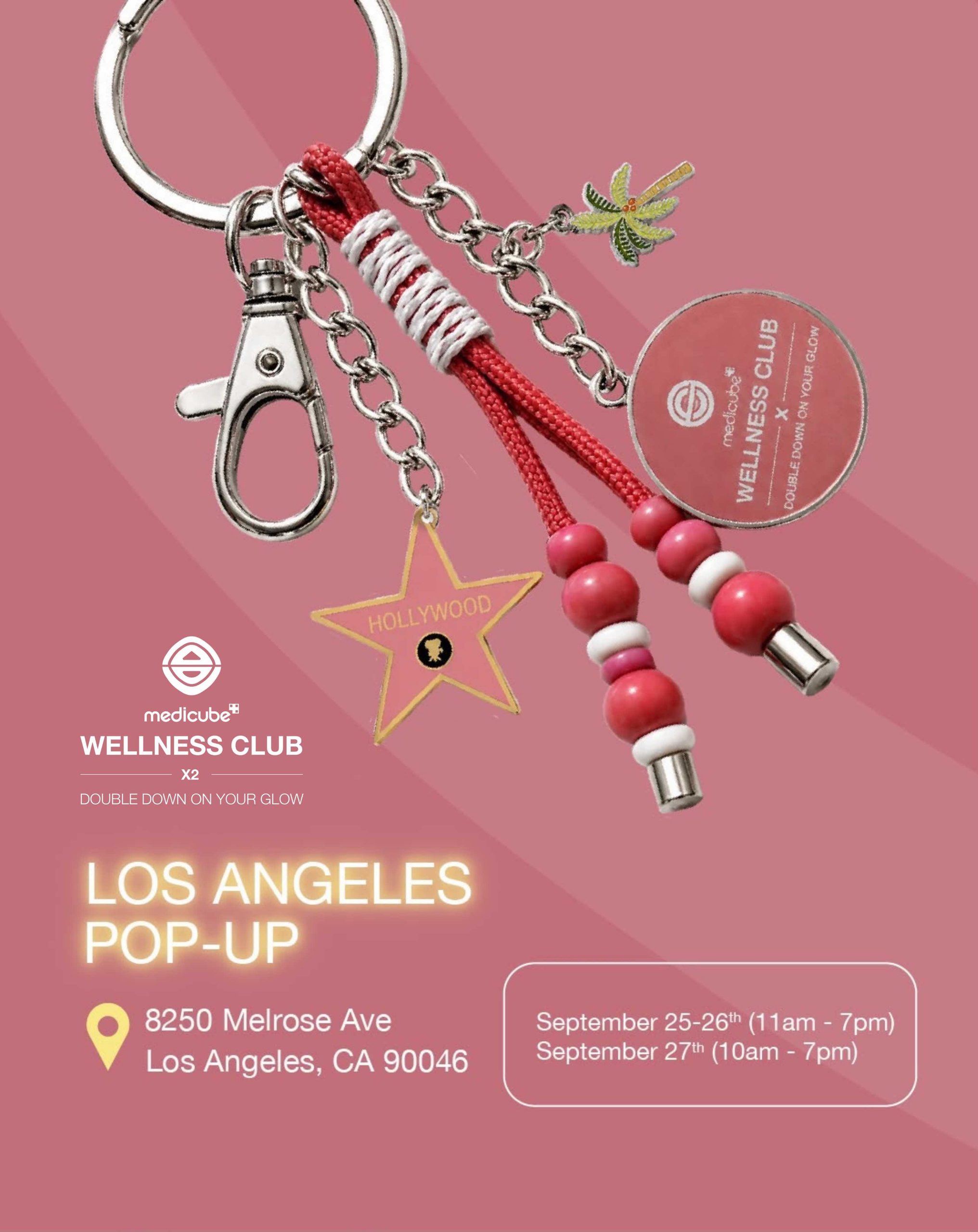An image of the flyer for the  immersive medicube pop-up - The Medicube Wellness Club X2.