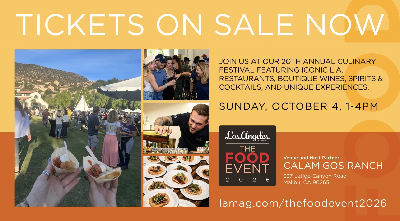 An image of the flyer for Los Angeles Magazine's The Food Event.