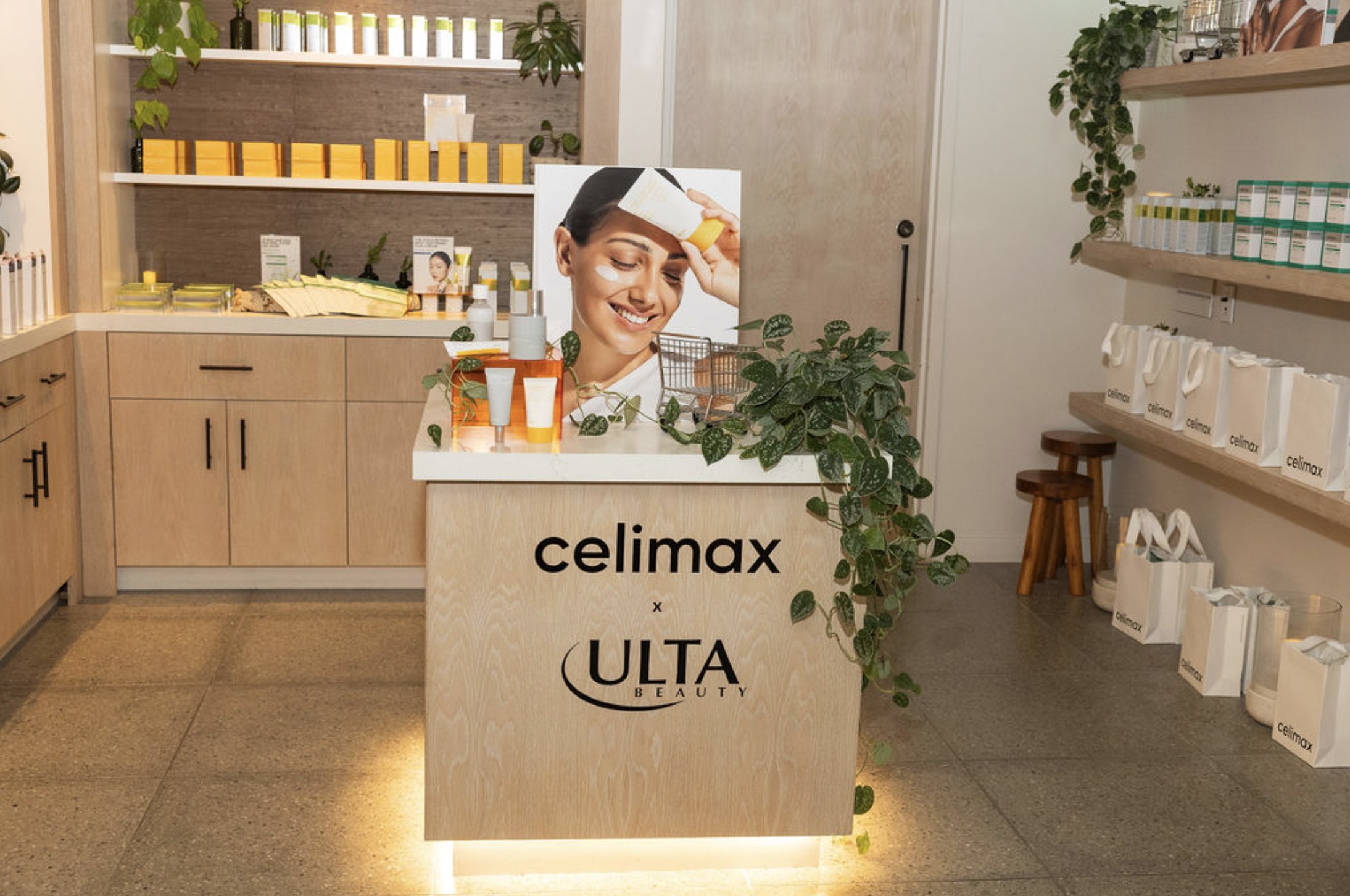 An image of the Ulta Beauty gifting suite from the Celimax party celebrating its renewed Pore Relief Pads and 'Marie Claire' Beauty Award recognition