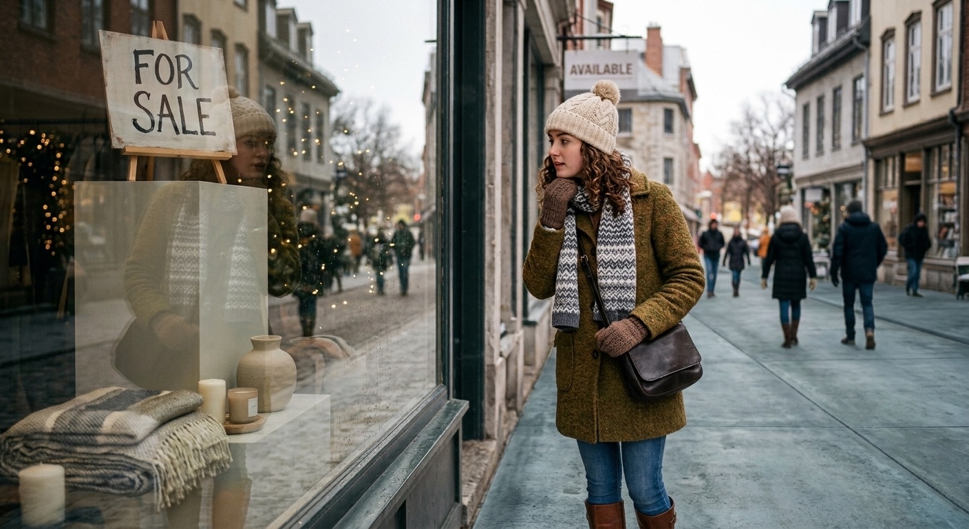 An image of a woman window shopping.