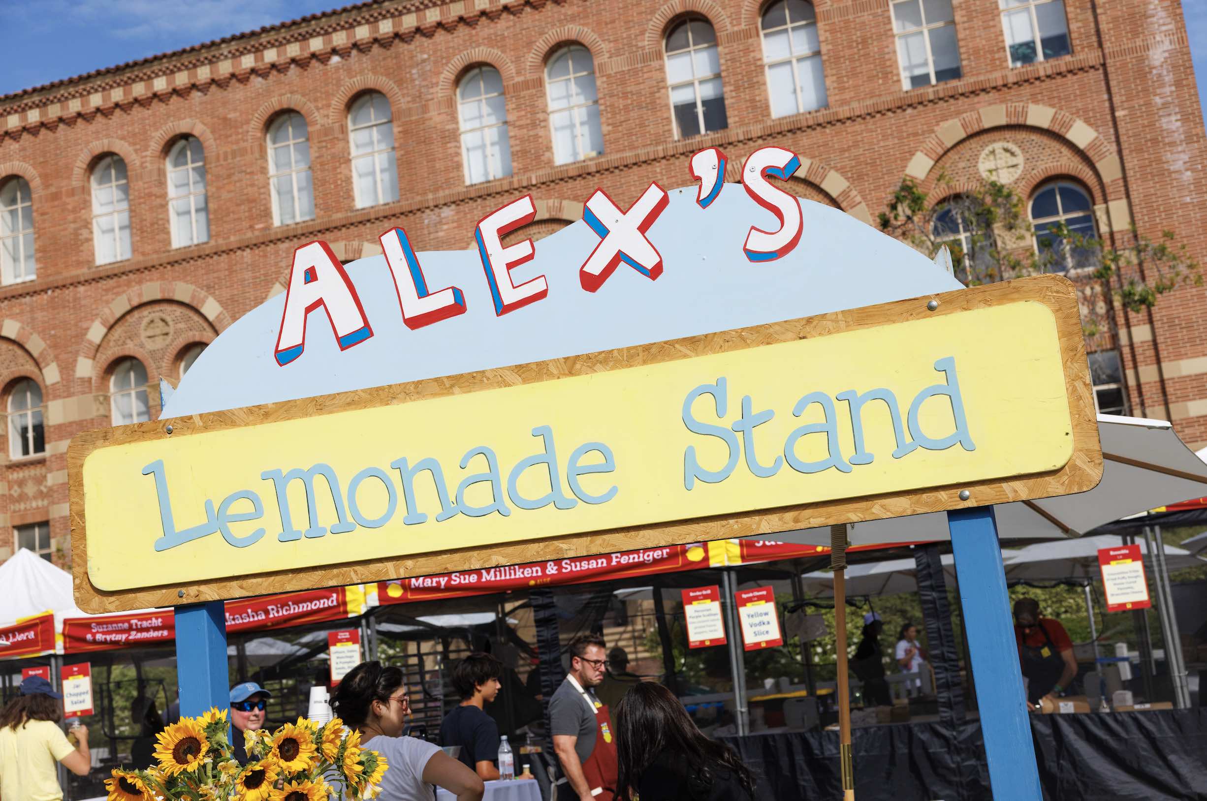 An image of a sign replicating the first Alex's Lemonade Stand