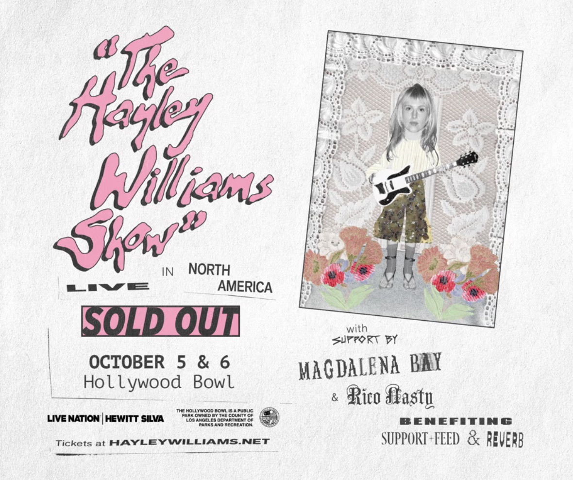 An image of the flyer for "The Hayley Williams Show" at the Hollywood Bowl. 