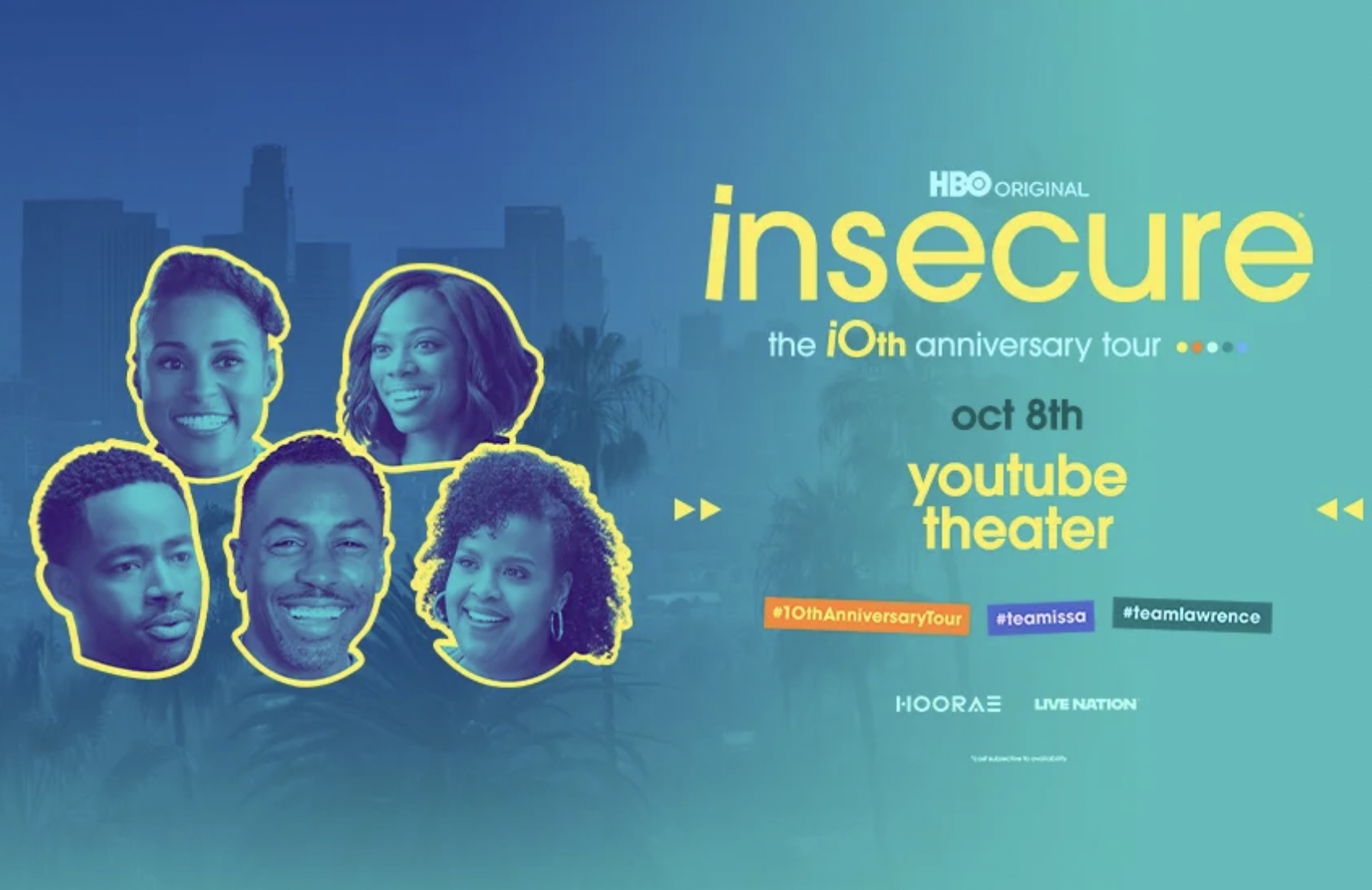An image of the flyer for the  Insecure the 10th Anniversary Tour